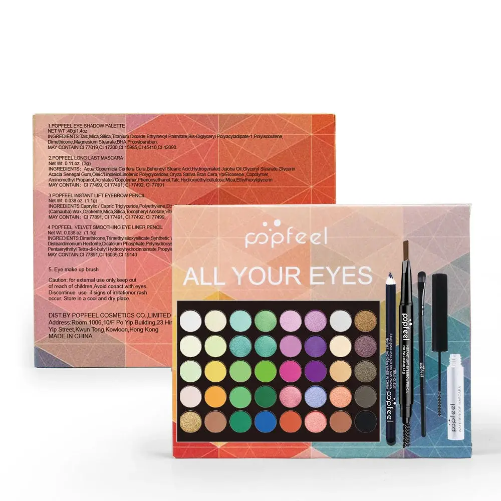 Eye Makeup Starter Kit – Budget-Friendly Beauty Set with Eyeshadow Palette, Eyeliner, Mascara & Brow Pencil