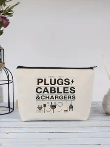 2025 New Style Portable Zipper Makeup Bag, Letter Pattern Storage Bag, Electronic Product Tool & Accessories Storage Bag, Travel Cosmetic Organizer Pouch, Travel Cosmetic Bags