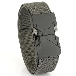 Elastic Tactical Belt 3.4cm Quick Release Heavy Duty Nylon Belt for Outdoor Hiking Camping Travel Business Casual Pants
