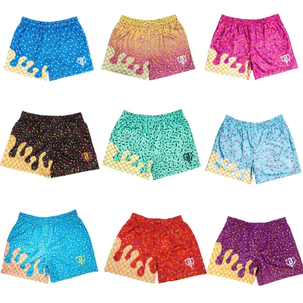 BASEBALL LIFESTYLE 101 Ice Cream, Pencil & Freeze Pop Design Shorts | Breathable Quick-Dry Athletic Shorts for Summer