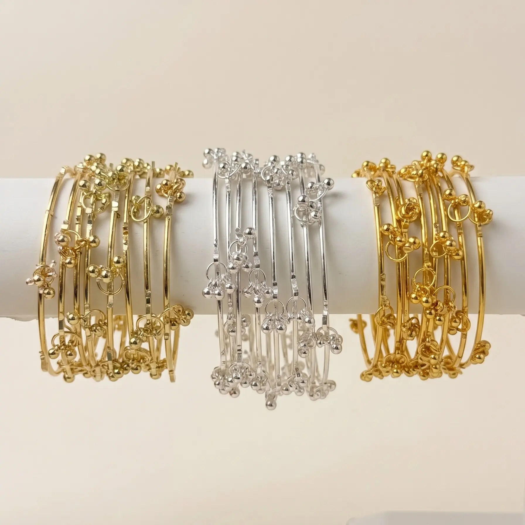 Kashmiri Ghungroo Bangles, 8-Piece Bohemian Stackable Bracelet Set, Lightweight Versatile Fashion Jewelry, Bracelets Jewelry, Bohemian Versatile Jewelry
