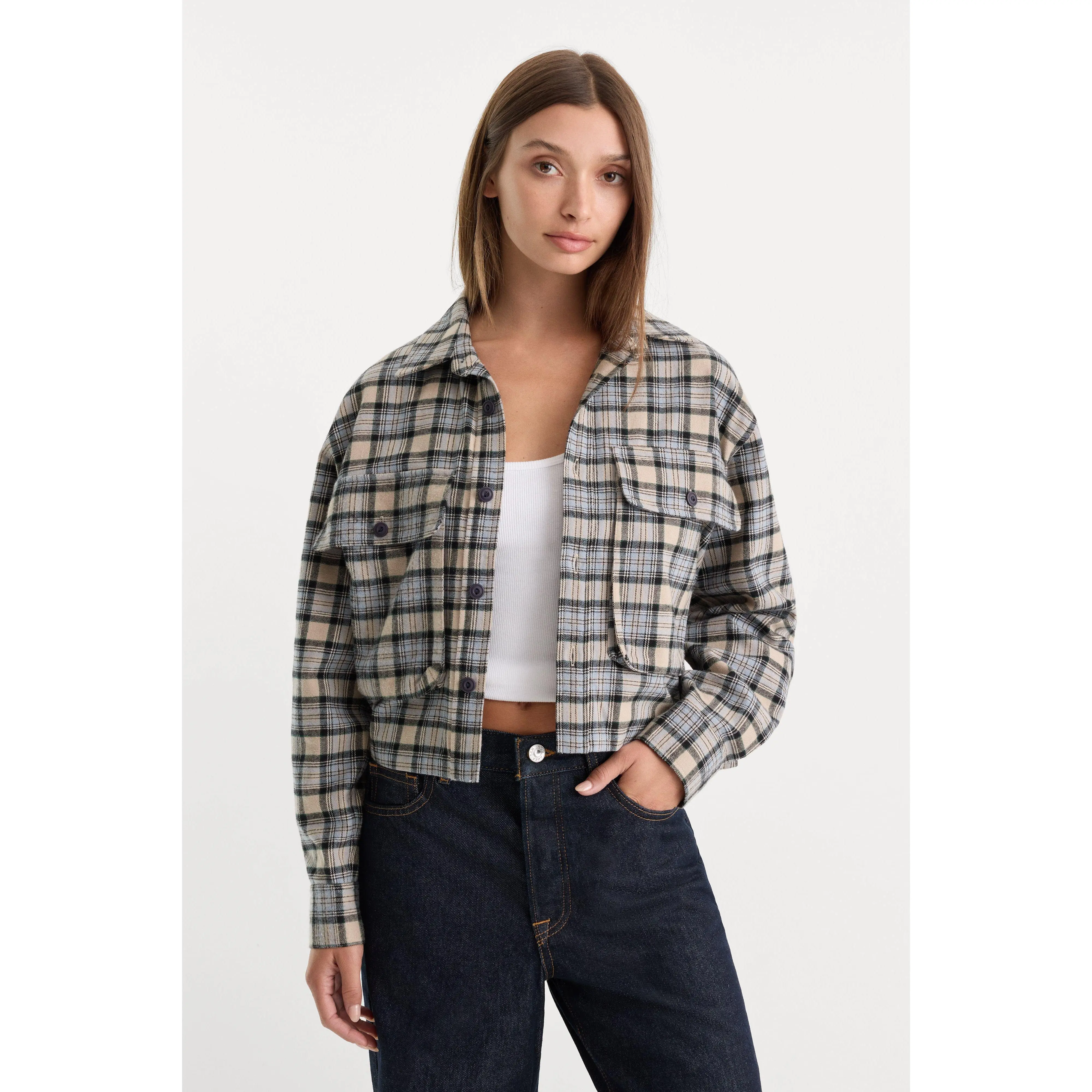 THE PATCH POCKET SHIRT | TAN PLAID