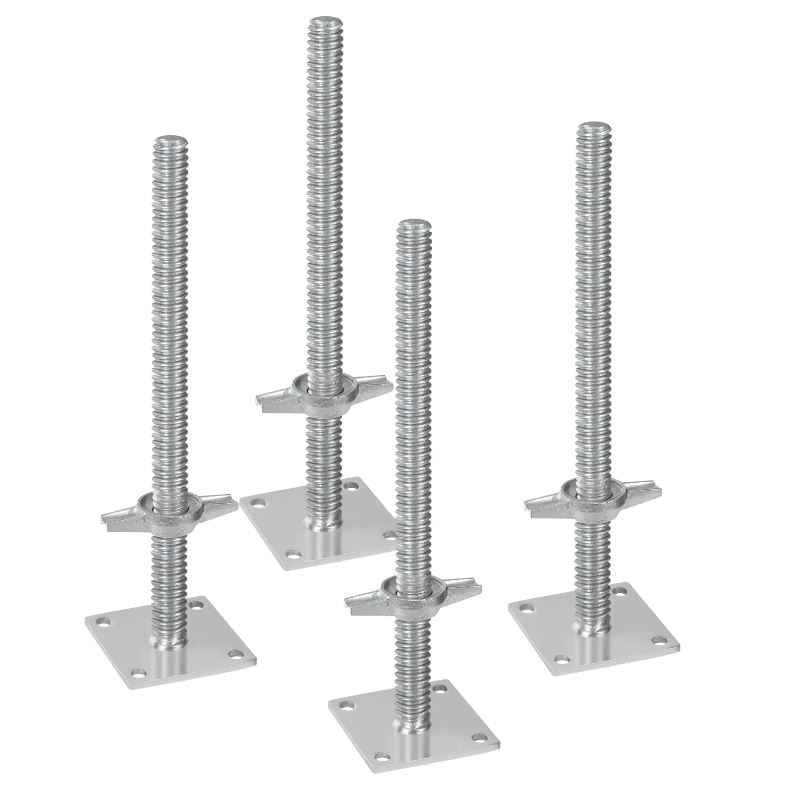 【summerfinds】VEVOR 4 Pieces Carbon Steel Scaffolding Screw Jacks, 1.2'' Diameter Rod, 18.2'' Adjustable Leveling Legs, Quick Setup for Baker-Style Scaffolding, 3307 lbs Capacity, Concrete Pavers Construction Hardware