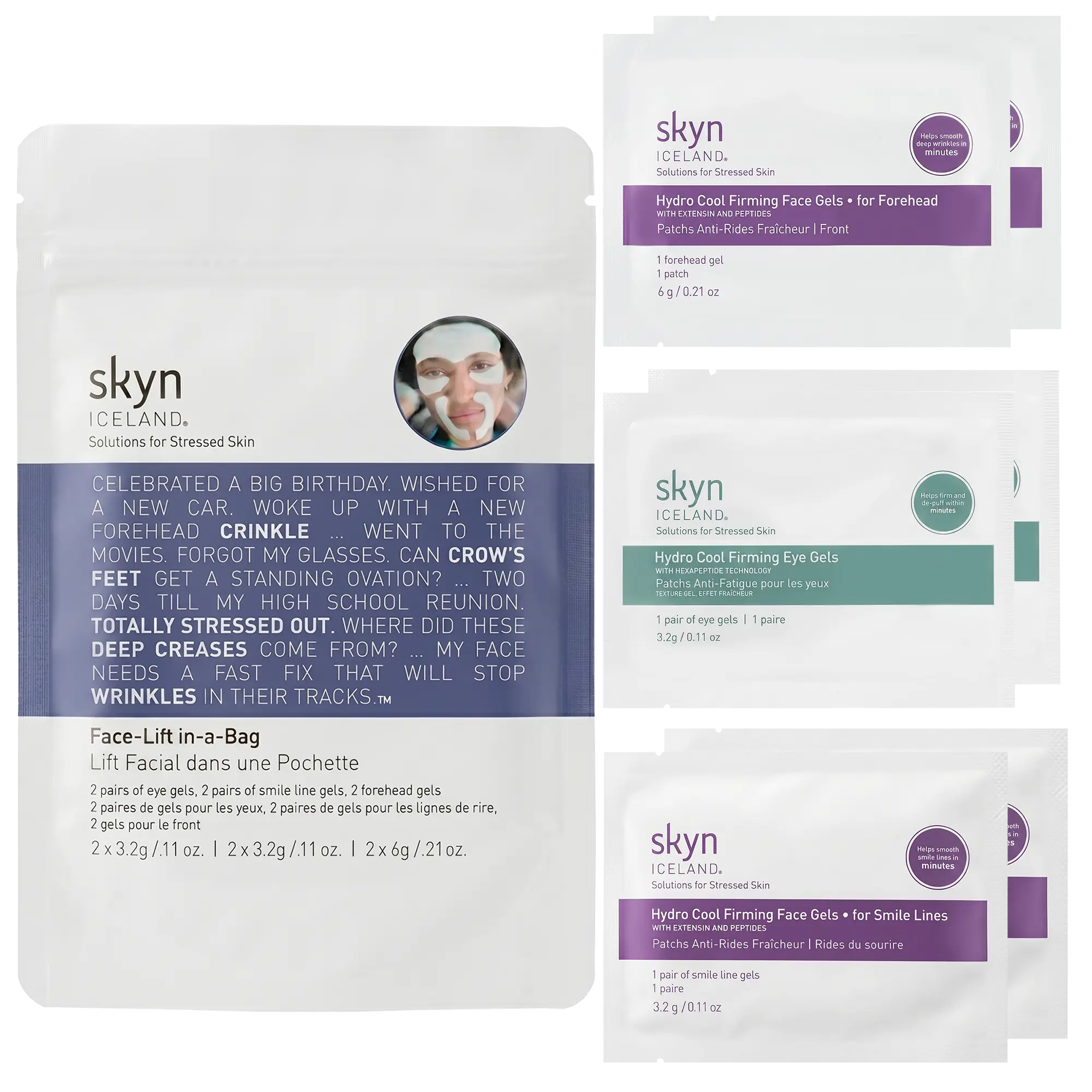 Skyn ICELAND - Facelift in a Bag – Multi-Area Firming Patches (Forehead + Eyes + Smile Lines)