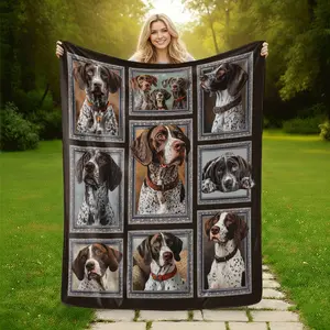 GSP Dog Lover Blanket | German Shorthaired Pointer Multi-Photo Throw | Hunting Dog Mom Dad Gift