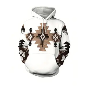 Men's ethnic cross pattern casual hoodie, novelty sweater 3d printed sweatshirt, men's and women's pullover hooded sweatshirt, Casual streetwear sweatshirt