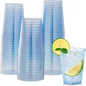 10 oz Bulk Glitter Cups | Plastic Tumblers for Milkshakes, Iced Coffee, Bubble Tea | Restaurant Supply