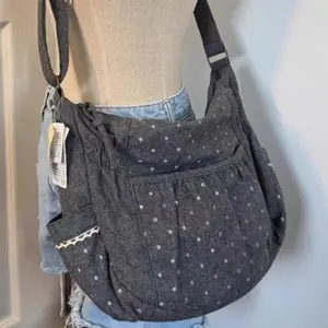 Korean Style Polka Dot Canvas Tote Bag Womem Shoulder Bags Ladies  Casual Lazy Versatile Fashion Crossbody Bag for Work Commute