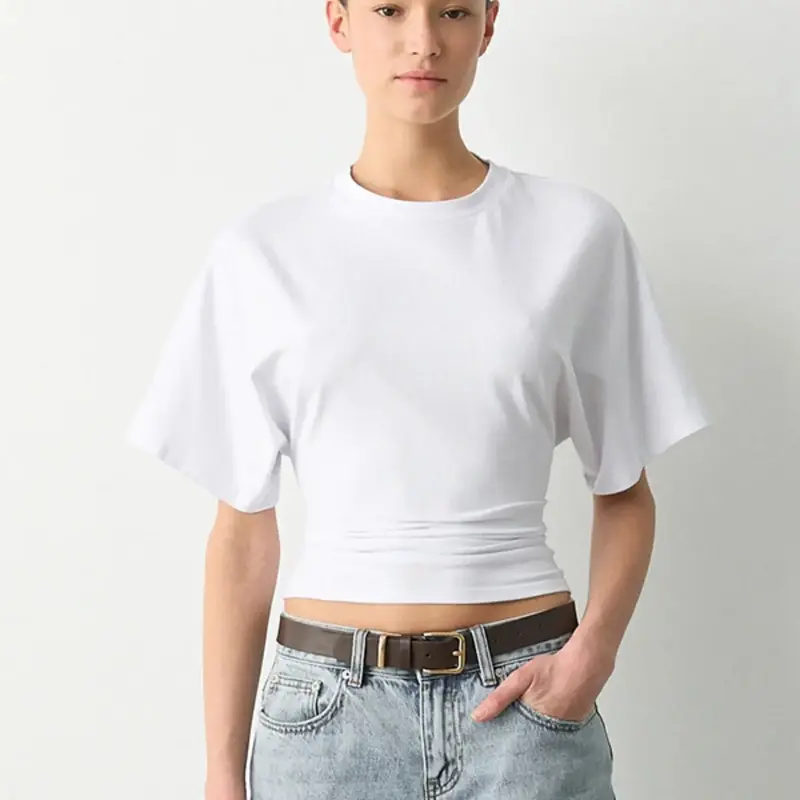 Women's Basic Solid-Color Round Neck Tee, Casual Loose Fit Half-Sleeve Womenswear, T-shirt for Summer, Women's Top for Daily Wear, Breathable, Casual Comfy Tee