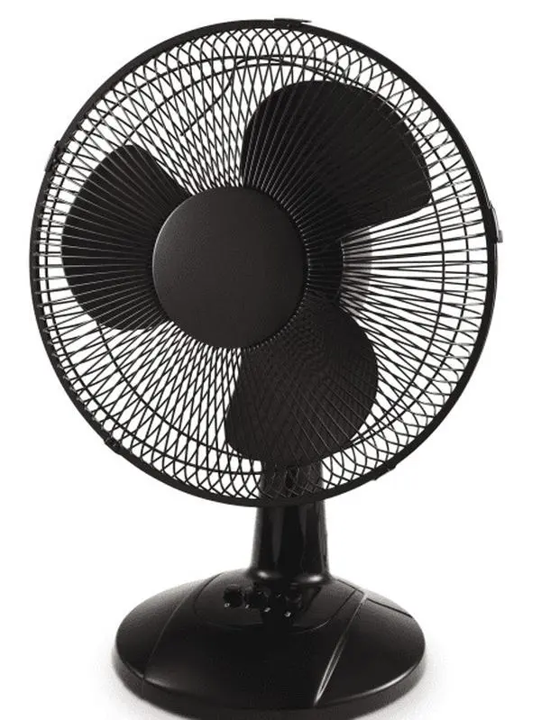 12-Inch Table Fan with Adjustable 3-Speed Settings and Oscillation, Black