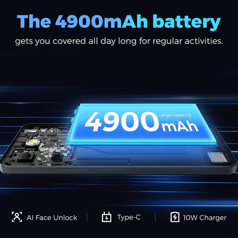 MIRO C67 Unlocked Smartphone - 6.75" HD+ 90Hz Display, MediaTek Helio G36 8 - Core, 4900mAh Battery