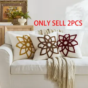 2-Pack 3D Circle Velvet Star Pillow Covers, Nordic Style Sofa Cushion, 45x45cm, No Core Included, Modern Home Decor Accessories