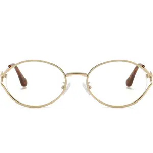 Women's Retro Oval Frame Sunglasses 90s Y2K Trend Round Sun Glasses