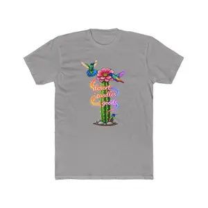 Desert Candles & Good Goods T-Shirt | Hummingbirds, Cactus Floral Neon