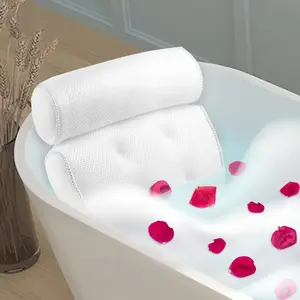 Ergonomic Bathtub Pillow, Neck Shoulder Back Support, Memory Foam, Waterproof, Luxurious Design, Ideal for Women, Relaxing Bath Time