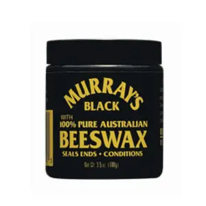 Murray's 4 Naturals Black Beeswax - Tinted Styling Wax for Braids Locs & Curls 3.5 oz Premium Formula with 100% Pure Australian Beeswax for Strong Hold and Natural Shine Gel Haircare Smooth