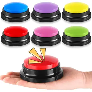 6 Pieces Recordable Answer Buzzers Button Answer Buzzers Game Show Buzzer Recordable Button Classroom Buzzers Perfect for Study Office Home and Pet Buttons Training Toy