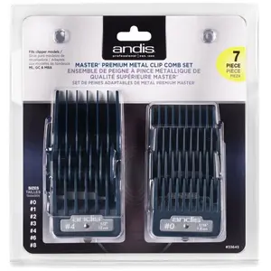 ANDIS ATTACHMENT COMB MASTER METAL CLIP-ON [7PCS]  7pcs/blstr(33645 )