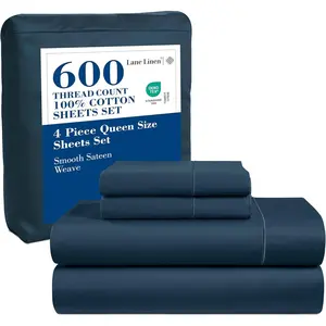 Ultra Soft Cotton King Sheets - Cooling, Deep Pocket. LANE LINEN King Sheets.