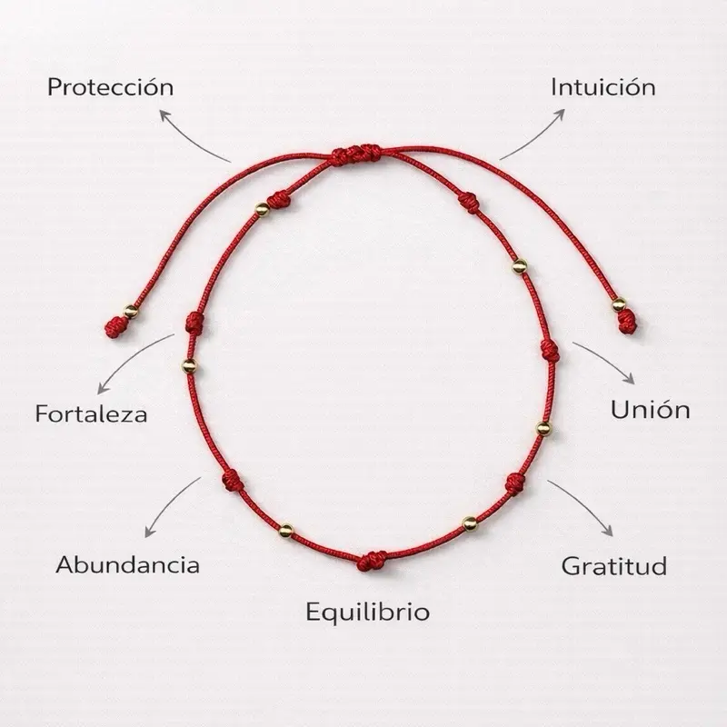 Red String Bracelet 7 Knots Adjustable Red String Bracelet 7 Knots Adjustable