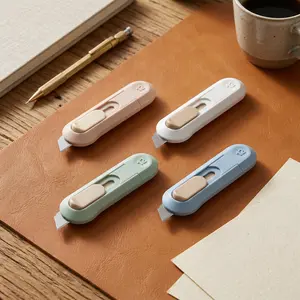 Utility Knife Box Cutter Set 4 Pack Retractable Razor Knife Letter Opener Sharp Cardboard Carton Cutter for Office Home