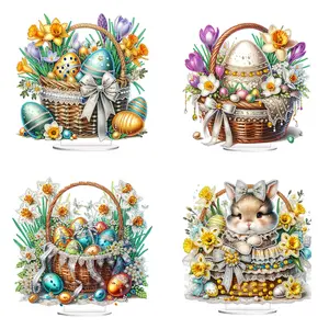 DIY Easter Bunny Eggs Special Shape Diamond Desk Tabletop Art Kit for Adults Beginner