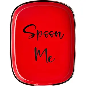 Ceramic Spoon Rest for Stove Top,  Large Spoon Holder, Spoon Rest for Kitchen Counter, Heat-Resistant Cooking Utensil Rest, Red Kitchen Decor and Accessories