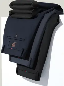 3piece set Men's New Loose Straight Leg Elastic Formal Pants, Anti-Wrinkle Fabric, Comfortable Tiger Head Business Trousers, Work and Weekend Fashion