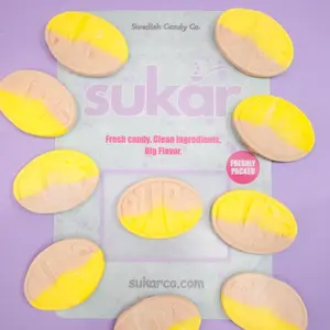 Sukar Banana Caramel Swedish Foam Candy Soft Chewy Gummy Sweet Treat with Rich Caramel & Banana Flavor Snack Bonbon Sugar Fruits Natural