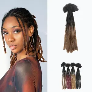 Human Hair Dreadlock Extensions African Reggae Loc Extensions 0.2cm Dreads