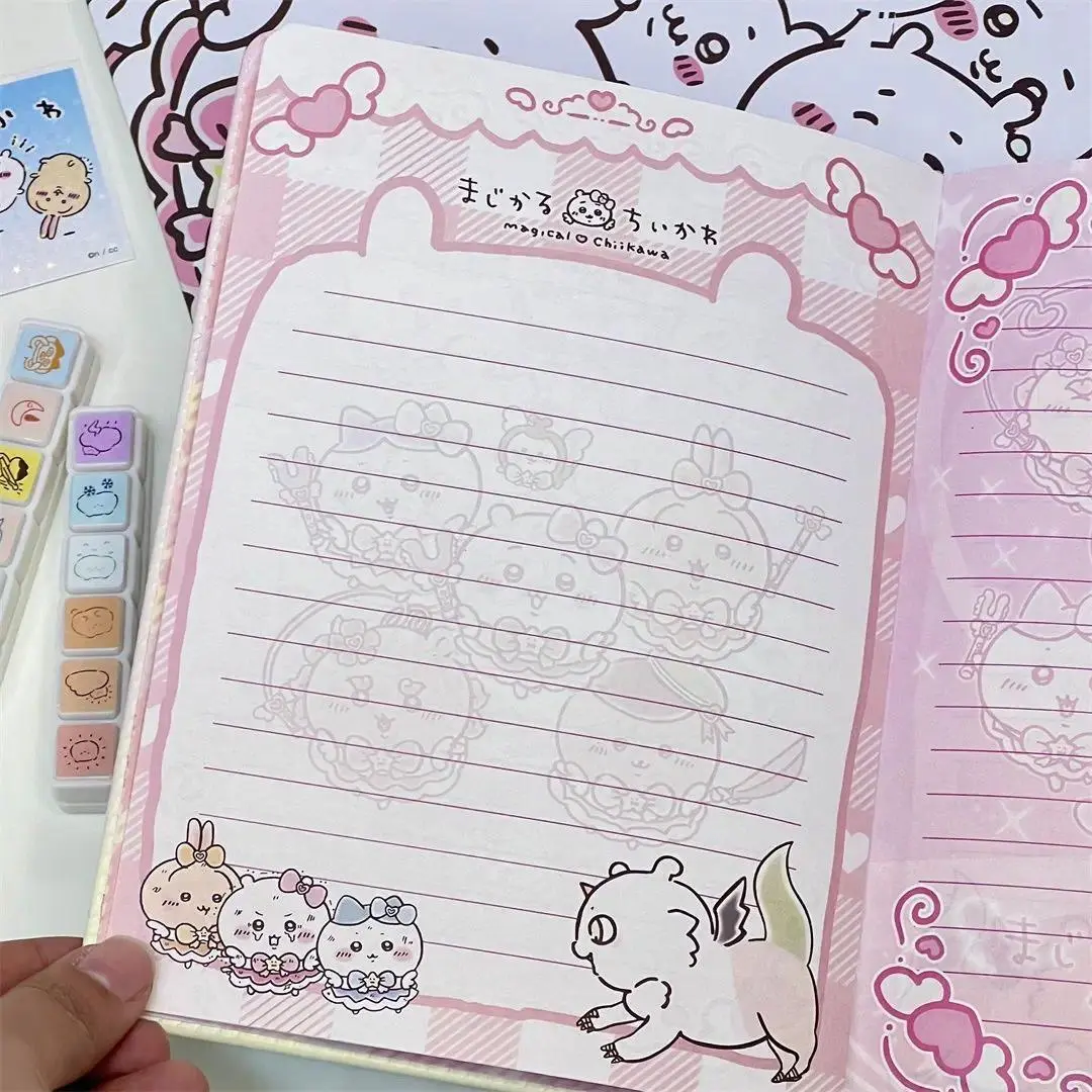 Kawaii Chiikawa Thick Notebook - Colorful Inner Pages, Painted Journal, Cute Stationery for Students, Ideal for School Writing, Planning, Gifting