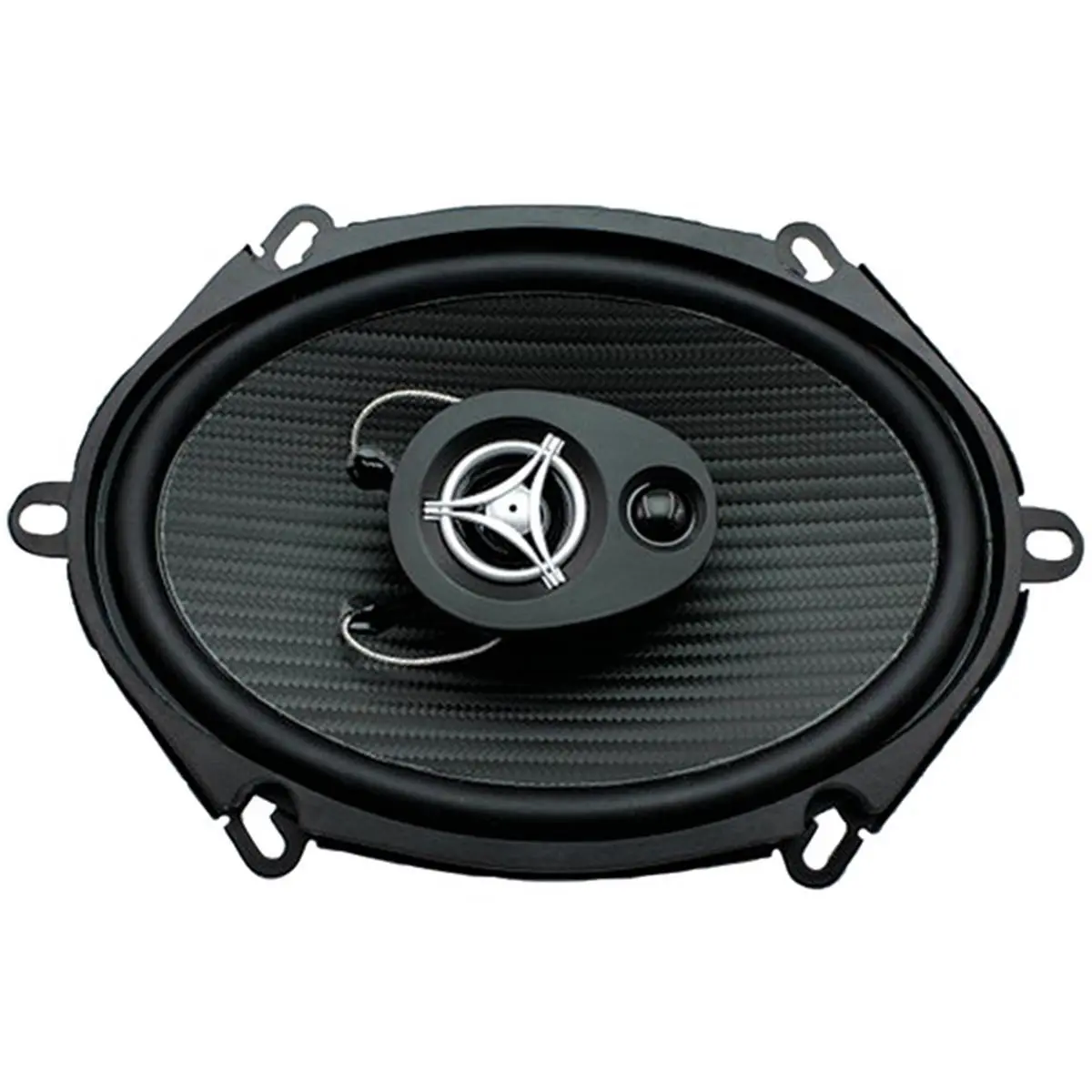 212 MAIN High Power Edge Series 3-Way 5x7 in Car Audio Coaxial Speakers Pair - Black, Carbon Fiber Injection-Molded Polypropylene, Quick Disconnect, 500W Max Power, Aluminum, Mylar Midranges, Car Stereo Upgrade