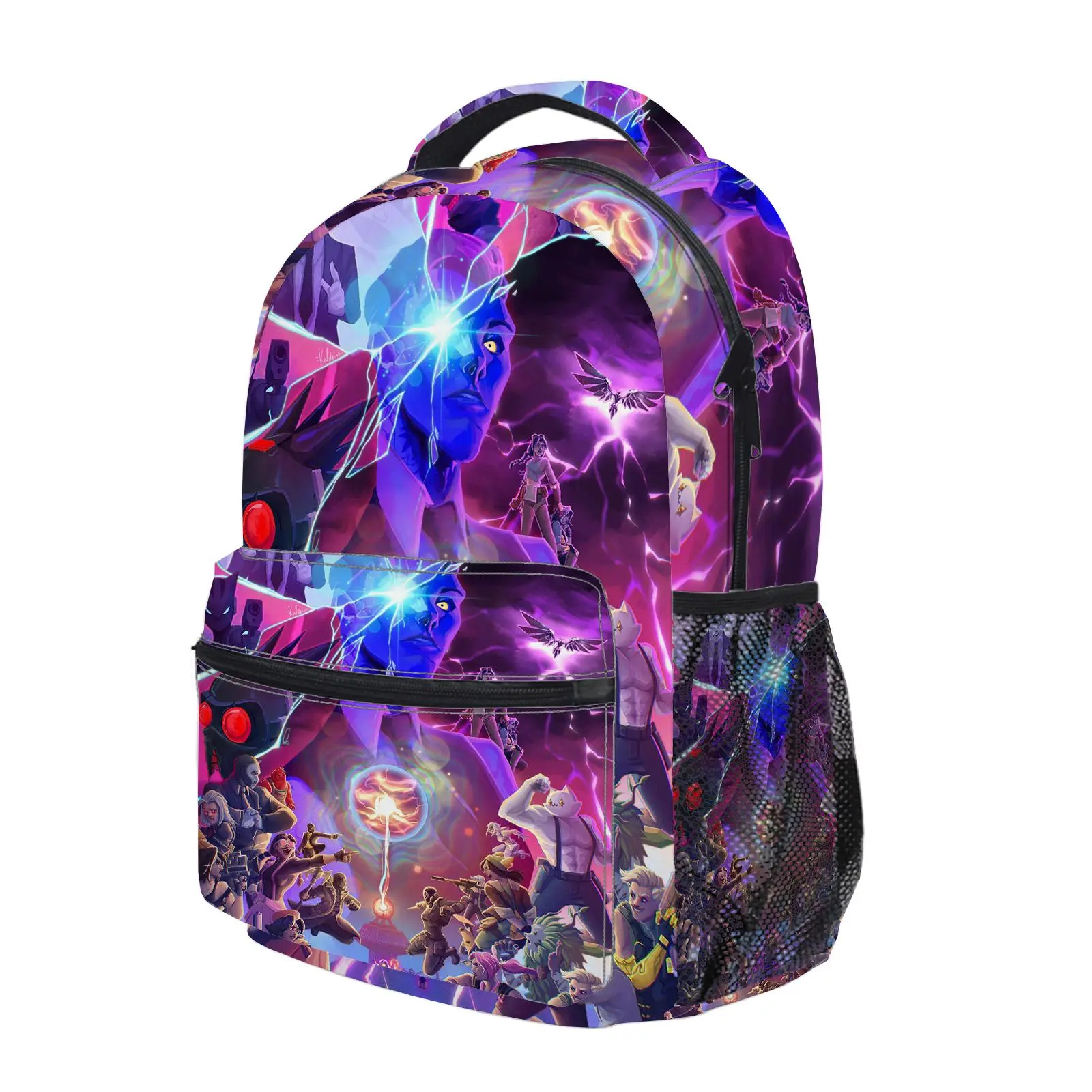 Fortnite Y2K Fashion School Backpack for Teen Girls, Cute Cartoon Aesthetic Student Bookbag with Padded Shoulder Straps, Large Capacity Casual Daypack and Travel Bag for Kids L-33