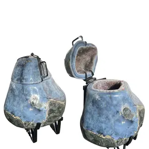 [Crescent Cast] Blue Shell Amethyst Geode - Natural Crystal Decoration from Brazil