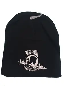 CrazyCoolBuys 8" Pow Mia Barbed Wire Embroidered Winter Beanie Skull Cap Toboggan Hat