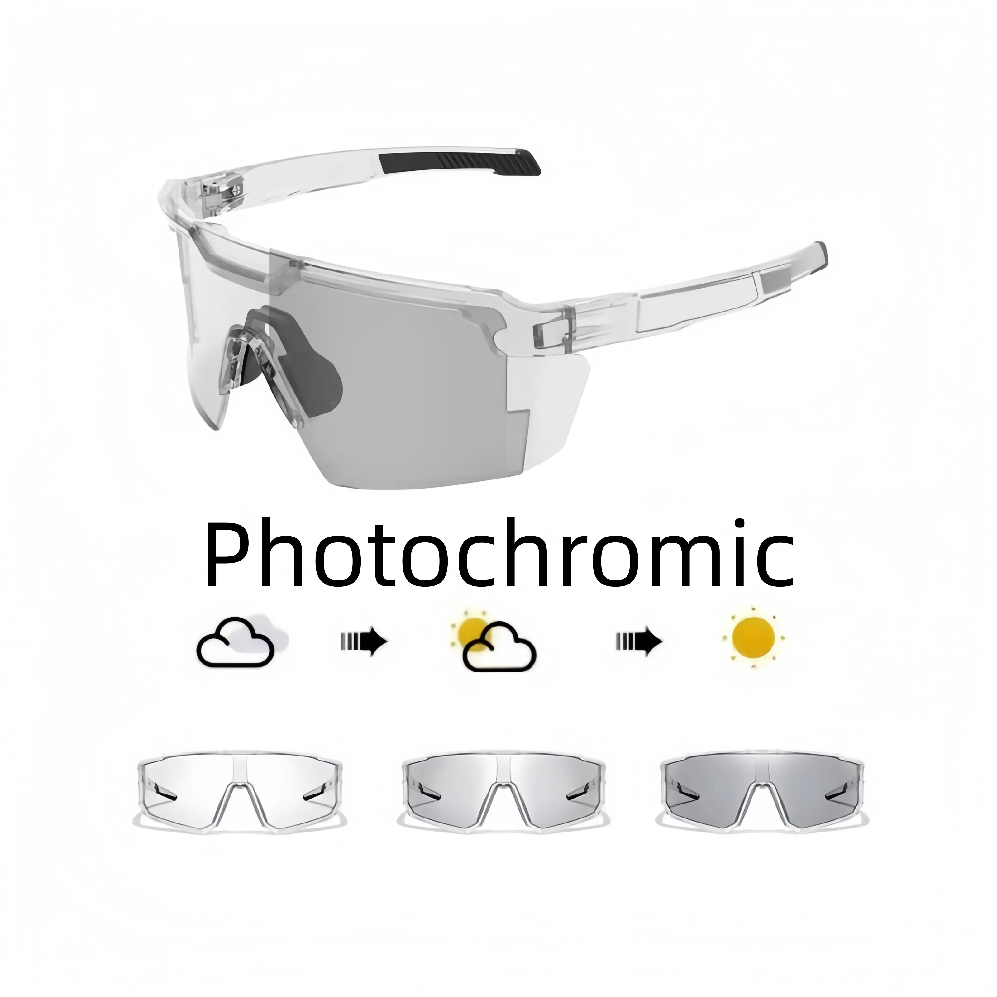 Unisex photochromic sunglasses with UV protection, available in multiple colors. Trendy retro oversized luxury glasses, suitable for travel, fishing, golf, cycling, hiking, vacations, and other leisure and sports occasions., Key Features, Photochromic Len