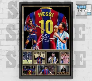 Lionel Messi Football Shirt Back Wall Art Poster No Framed / Signed
