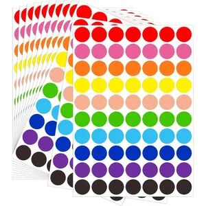12 Sheets 840 Pcs 1.9cm Colorful Round Stickers, Adhesive Book Dot Labels, Sticky Labels, Self Adhesive Stickers, Reusable and Durable, Perfect for Organizing Books
