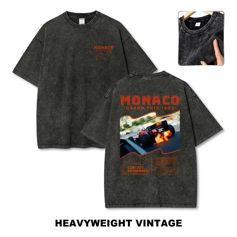 Monaco 1984 Classic Vintage Tee 90s Graphic Tees Men's t Shirts Graphic Tee t Shirts Funny Graphic Tee Good Graphic Tees Men's Graphic Tees Streetwear Outfits Men Vacation Outfits Oversized Tshirt Men