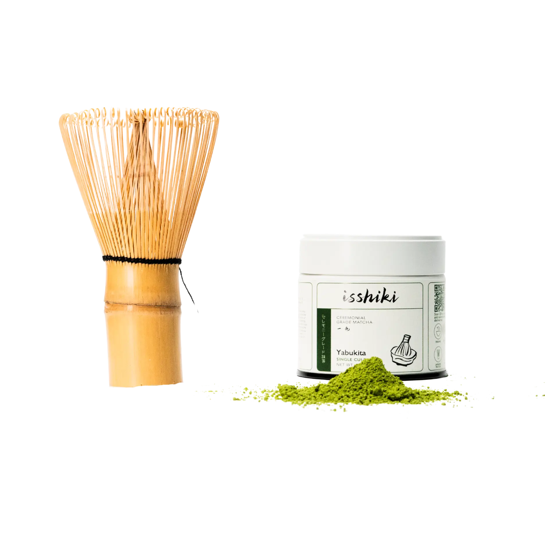 Isshiki Signature Ceremonial Matcha Starter Kit: Yabukita Matcha & Traditional Bamboo Whisk for Authentic Tea Ceremony Experience