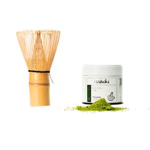 Isshiki Signature Ceremonial Matcha Starter Kit: Yabukita Matcha & Traditional Bamboo Whisk for Authentic Tea Ceremony Experience