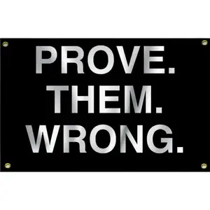 2D Flat Banner 1pc Prove Them Wrong Flag, Vibrant Colors, Polyester Fiber, Motivational Fitness Office Gym Wall Decor Banner, No Power Needed, Decorative Banner