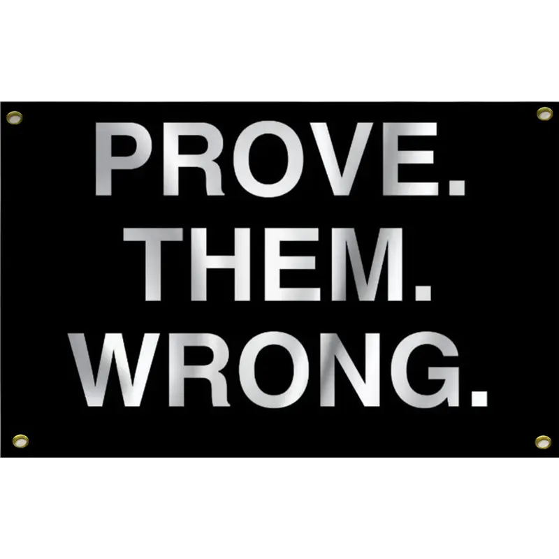 2D Flat Banner 1pc Prove Them Wrong Flag, Vibrant Colors, Polyester Fiber, Motivational Fitness Office Gym Wall Decor Banner, No Power Needed, Decorative Banner, Banner Decoration, Decoration Banners