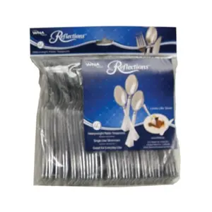 WNA  Reflections Heavyweight Plastic Cutlery Spoon, Silver - 6.25 in.