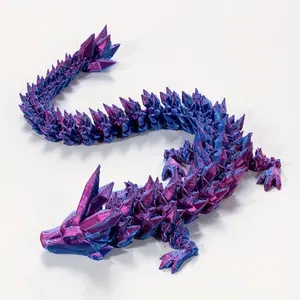 3D Printed Dragon Design Decorative Item, Creative Animal Desktop Sculpture, Moveable Desk Ornament, Man's Small Statue, Home Decoration