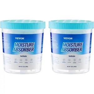 VEVOR Moisture Absorber Bucket, 2 Packs 16.2 oz Hi - Capacity Moisture Absorber Bucket with 800ml Storage Area Reusable Outer Bucket for Long - Term Use, Fragrance Free Moisture Absorber for Fresher AirVEVOR Super Brand Day