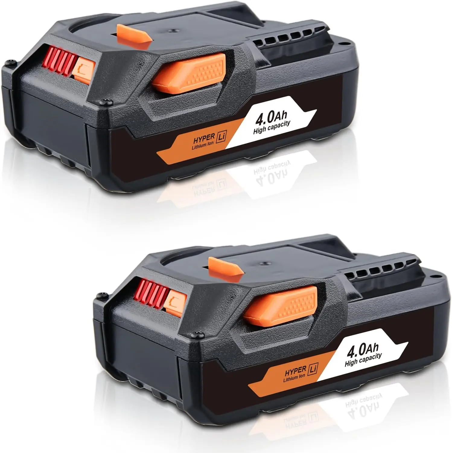 2Packs 18V 4.0Ah Replacement for Ridgid 18V Battery Compatible with Ridgid Lithium Battery R840087 R840086 R840085 R840084 Cordless Power Tools