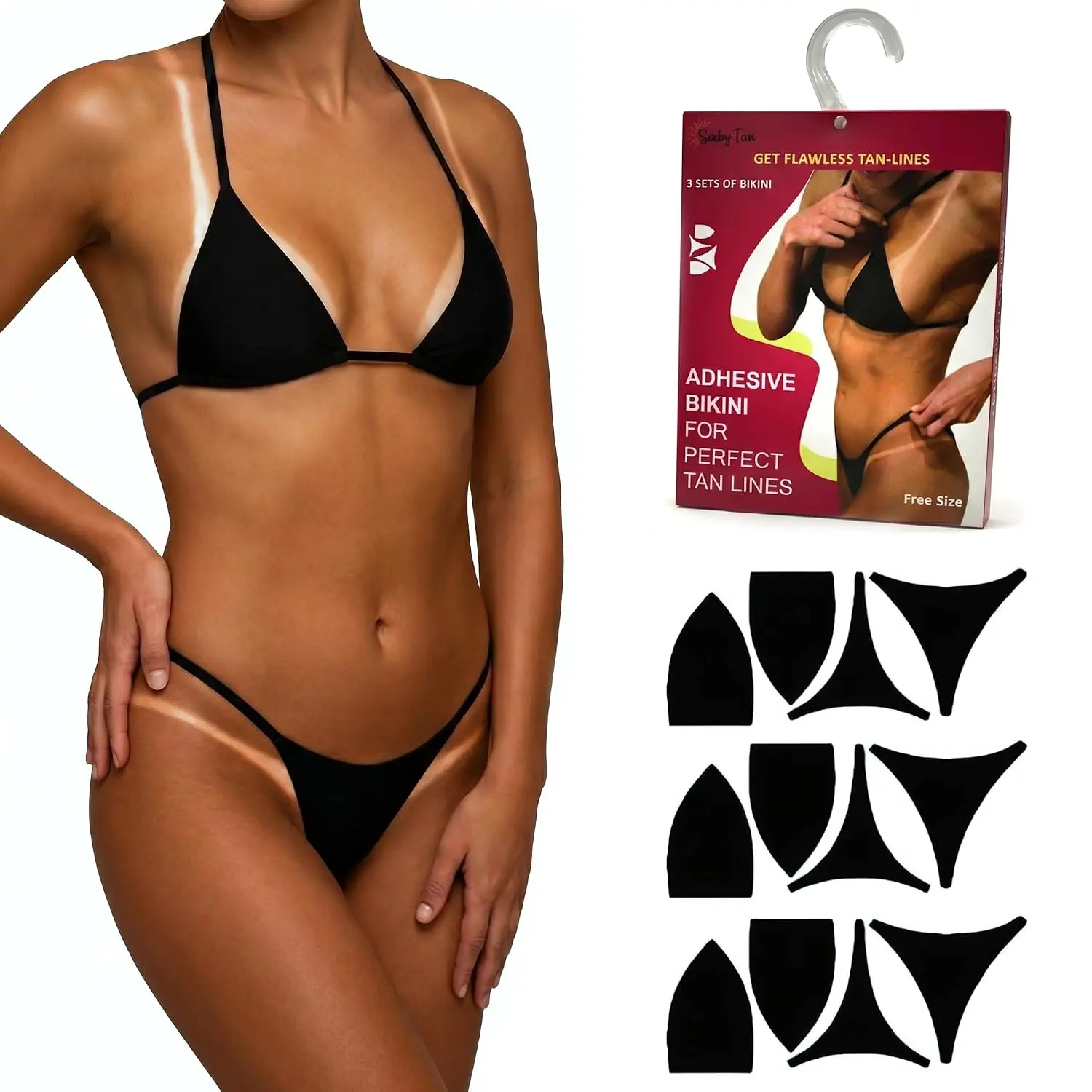 Seskytan Adhesive Bikini for Perfect Tan Lines, Tanning Bikini for Flawless Tan Lines, Thong Style Bikini for Women's Wears - Bra, Womenswear
