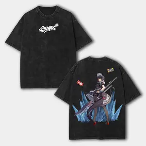 [Two Version] Retro Limited Ellen Joe ZenLess Zone Zero Washed T-Shirt, Crew Neck Casual Tshirt Menswear Collar, Gifts for him, subtle anime clothing, Viral Trendy Graphic Cotton