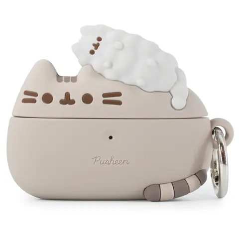 iFace Pusheen the Cat AirPods 3rd Gen Case (Pusheen & Stormy) - Carabiner Clip Included, Cute Silicone Protective Cover Figure Type